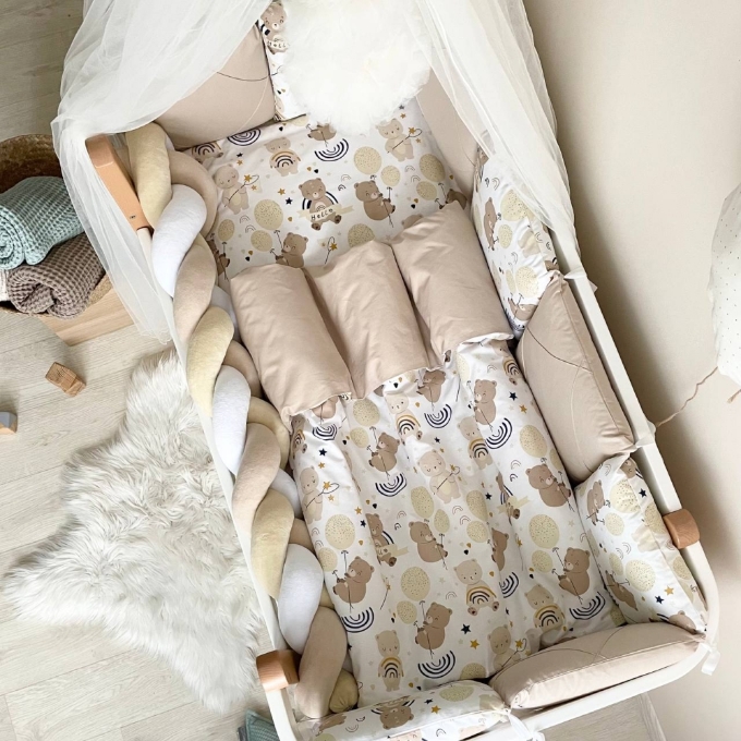 Set lenjerie Patut Bebe Copii 7 piese Ursulet de plus (9)